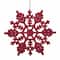 24ct. 4" Berry Red Glitter Snowflake Christmas Ornaments